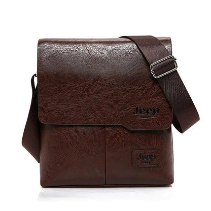 JEEP BULUO Man's Bag 2PC/Set Messenger Shoulder Bag Brown 1505-2