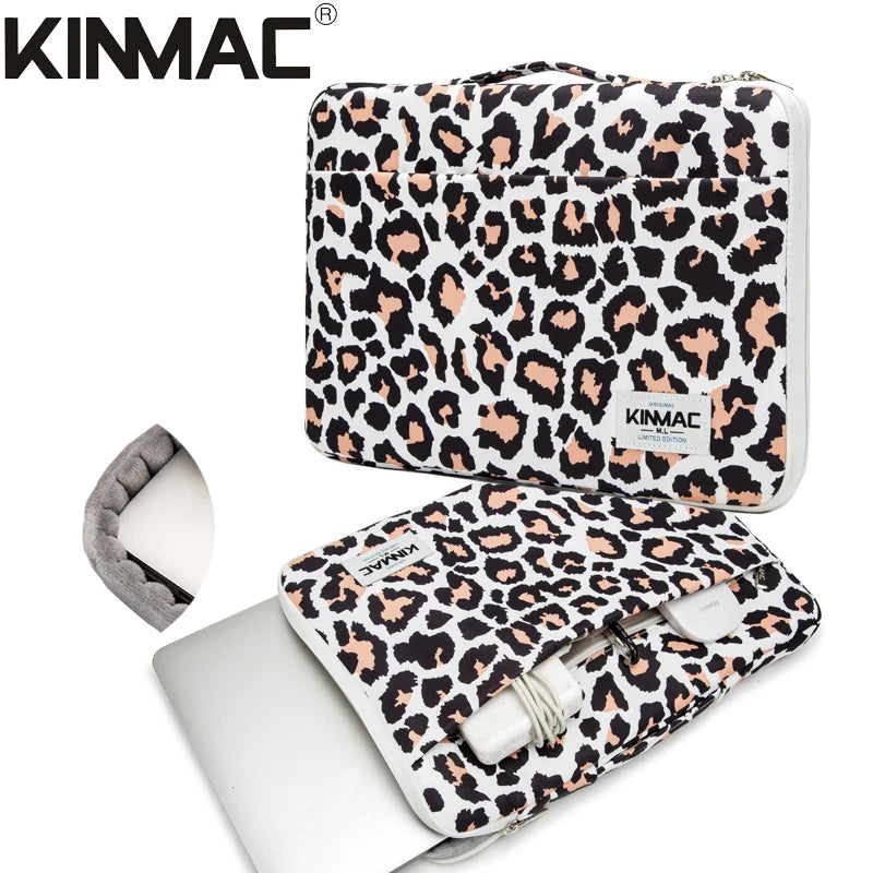 Brand Kinmac Laptop Bag 12,13.3,14,15.4,15.6 Inch, Leopard Brown Leopard