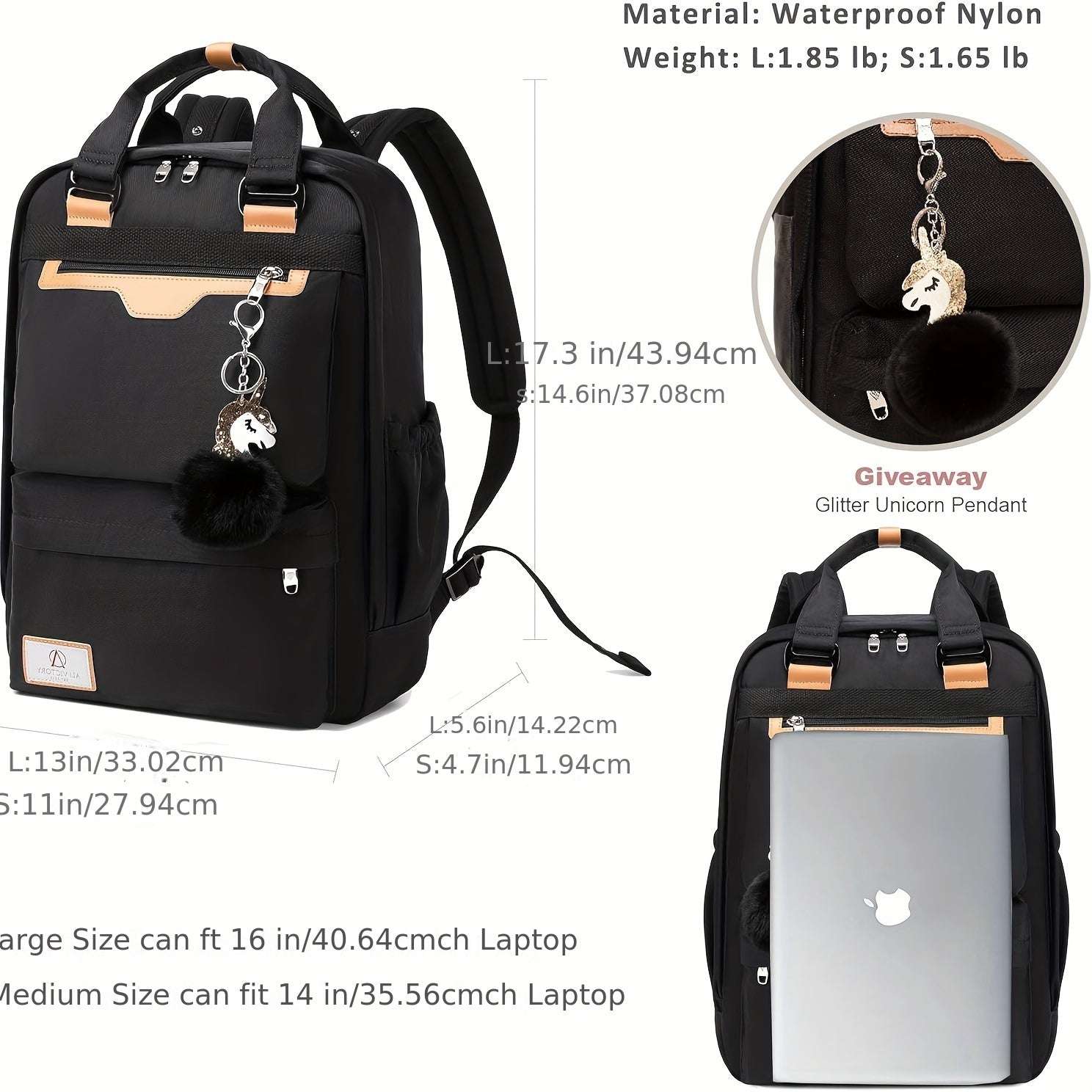 Laptop Backpack 15.6 Inch for Women Men Teacher, Anti Theft 26 Backpack OK•PhotoFineArt OK•PhotoFineArt