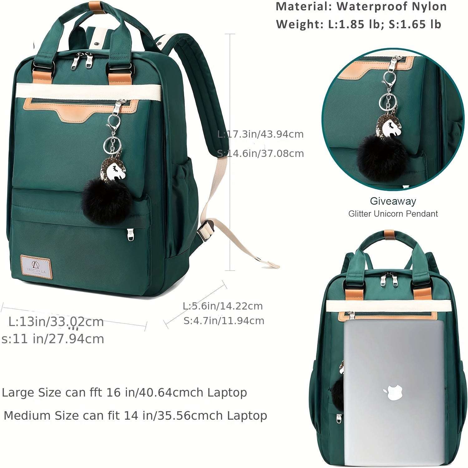 Laptop Backpack 15.6 Inch for Women Men Teacher Backpacks Nurse Bag Anti Theft 25 Backpack OK•PhotoFineArt OK•PhotoFineArt