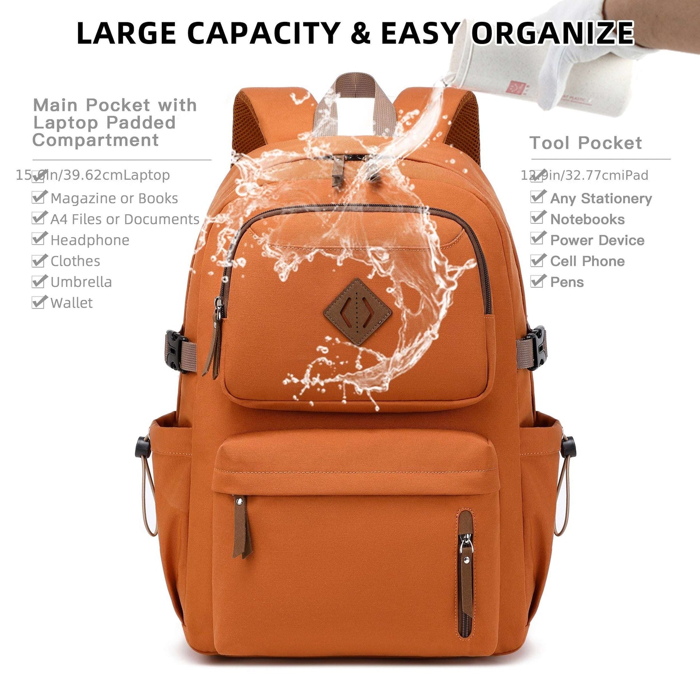 Laptop Backpack 15.6 inch Anti-theft travel college bookbag 27 Backpack OK•PhotoFineArt OK•PhotoFineArt
