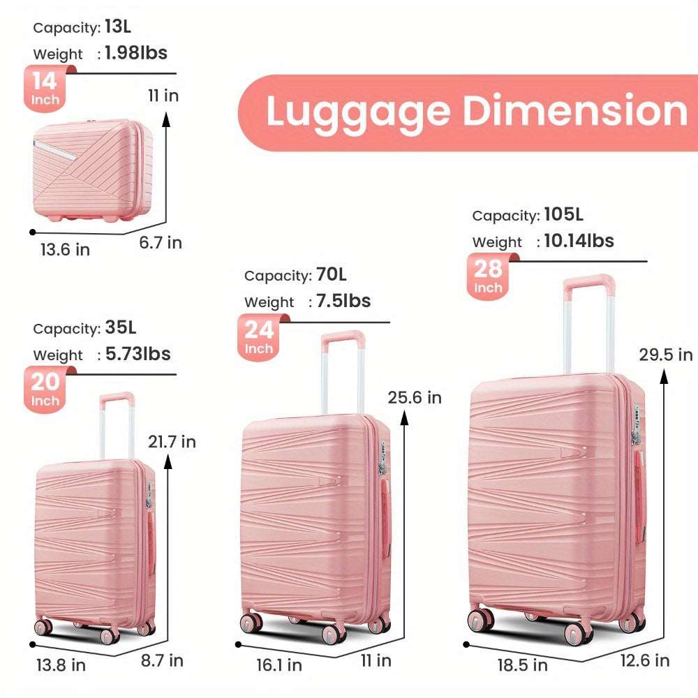 Luggage 4 Piece Sets (14/20/24/28), Hard Shell Lightweight TSA Lock Carry on Expandable Suitcase with Spinner Wheels Travel Set for Men Women 169 OK•PhotoFineArt OK•PhotoFineArt