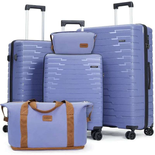 Luggage Sets 5 Piece, Suitcases with Wheels, PP Hard Case Luggage with Upgraded Shock-absorbing Spinner Wheel&TSA Lock 169 Luggage OK•PhotoFineArt OK•PhotoFineArt