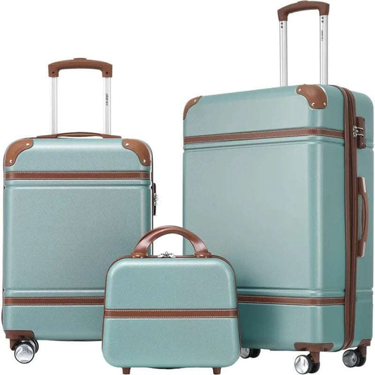 Luggage Suitcase Set with Cosmetic Case Expandable Spinner Wheels, Carry on Vintage Luggage 159 Luggage OK•PhotoFineArt OK•PhotoFineArt