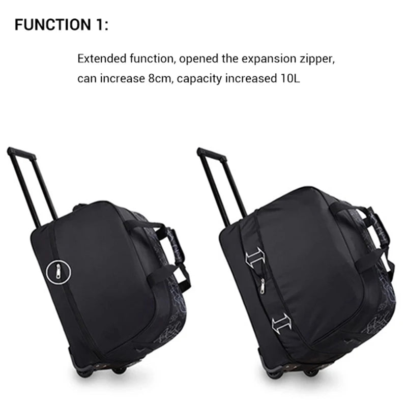 OIWAS Foldable Luggage Bag Travel Duffle Trolley bag