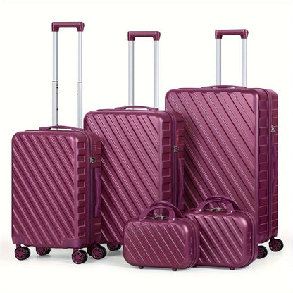 Purple 5-Piece Hardside Luggage Set With Spinner Wheels And TSA Locks, Lightweight Bag With Handle 120 Luggage OK•PhotoFineArt OK•PhotoFineArt