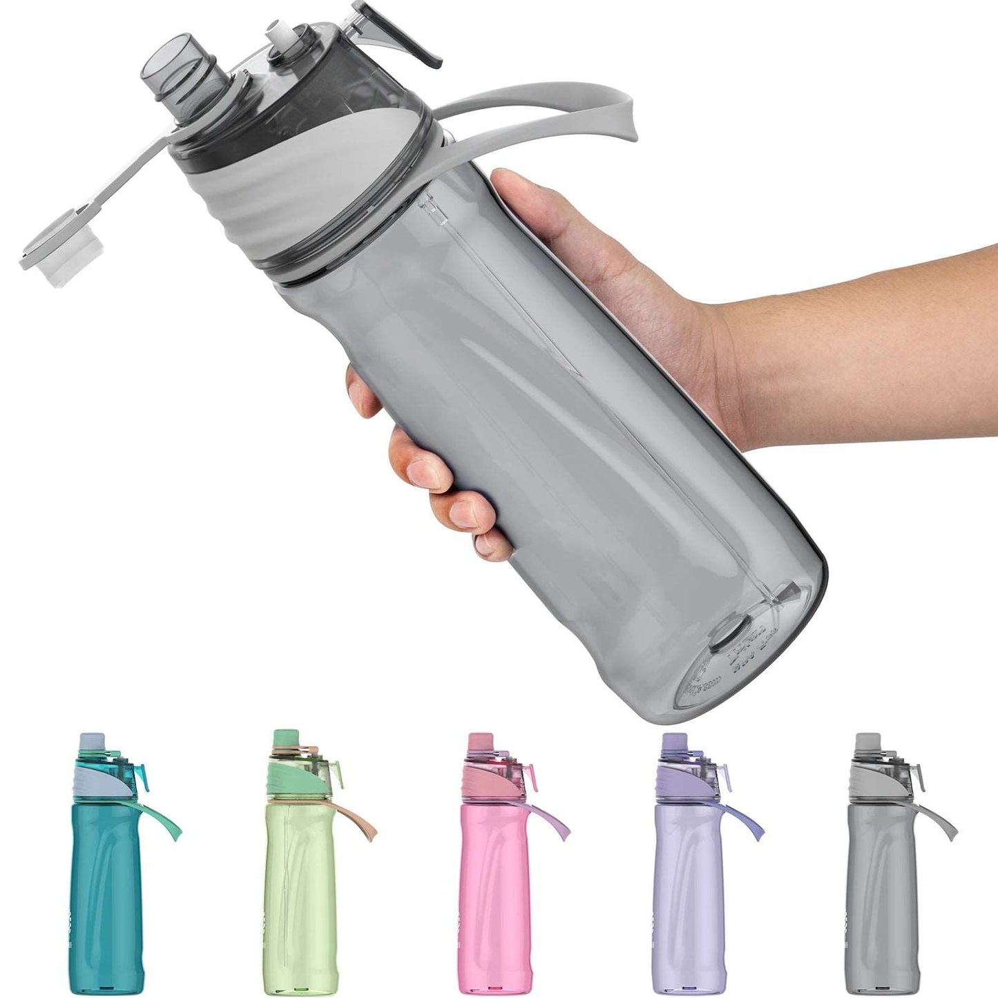 950ml Water Bottle Outdoor Sport Fitness Spray Bottle BPA Free Light Grey 0.95L