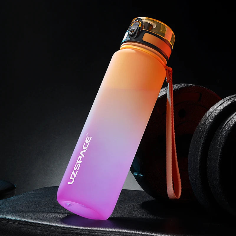 New 350-1000ml Sports Water Bottle BPA Free Portable Orange and purple