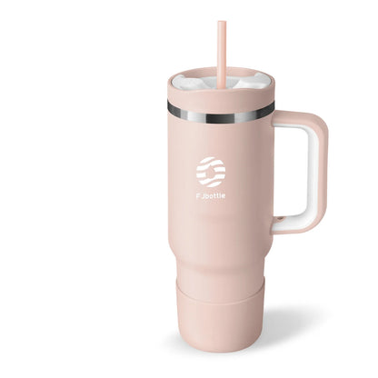 FEIJIAN Tumbler 40oz Stainless Steel Car Mug with Handle Straw Pink 1200ml