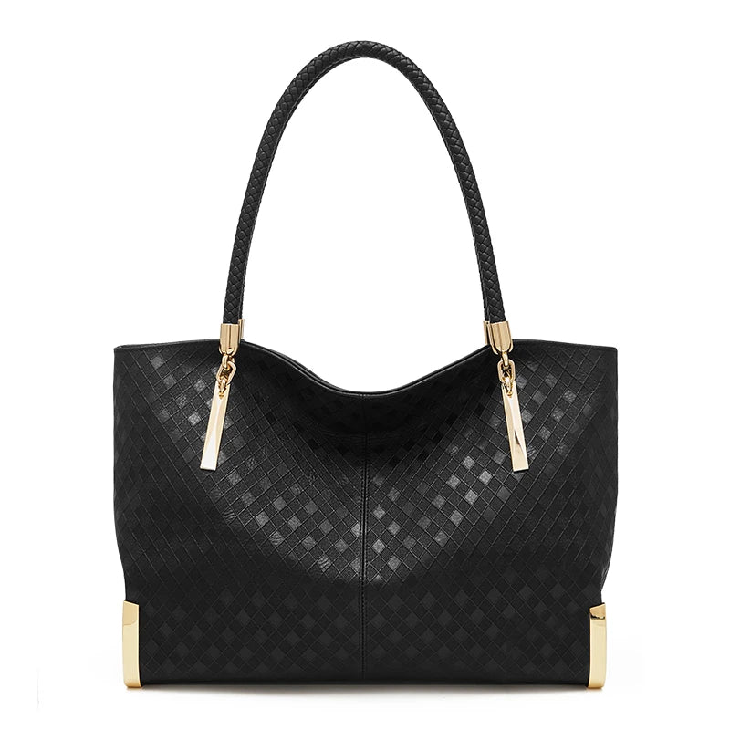 FOXER Brand Stylish Women Cowhide Leather Handbag Black1