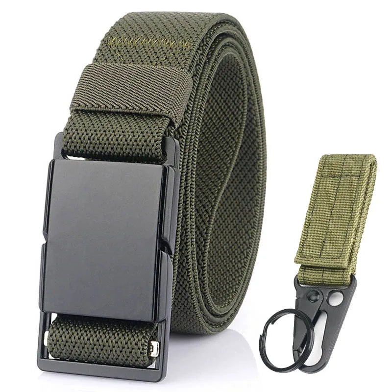 VATLTY Magnetic Elastic Belt Alloy Buckle Quick Release Unisex Green set 125cm