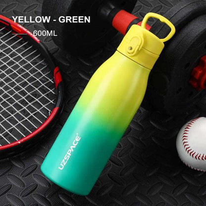 600/1000ml Thermos Flask Double vacuum 316 Stainless Steel 600ml Yellow-Green 600-1000ml