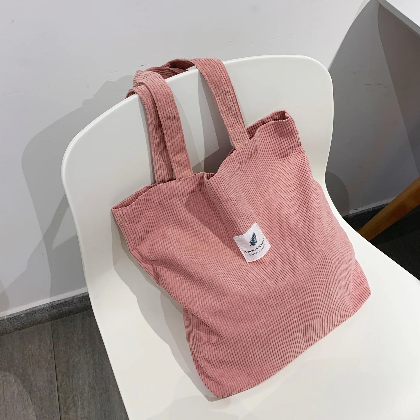 Corduroy Bag for Women Shopper