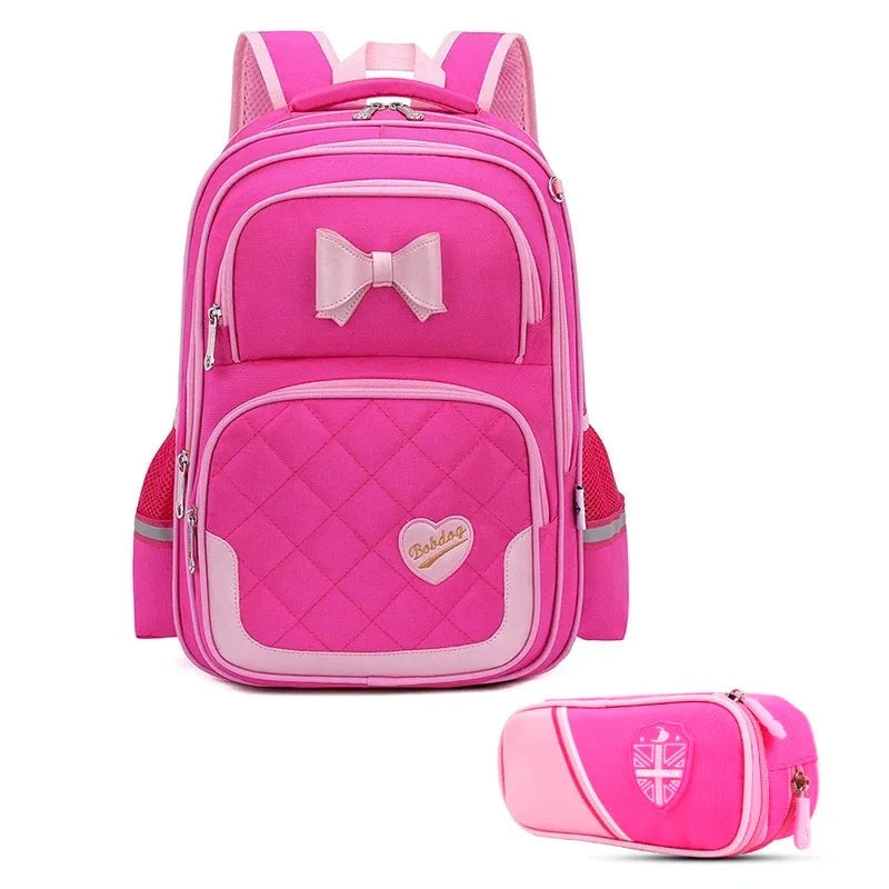 Bikab School Bags for Girls Kawaii Backpack 2PCLIGHT RED M