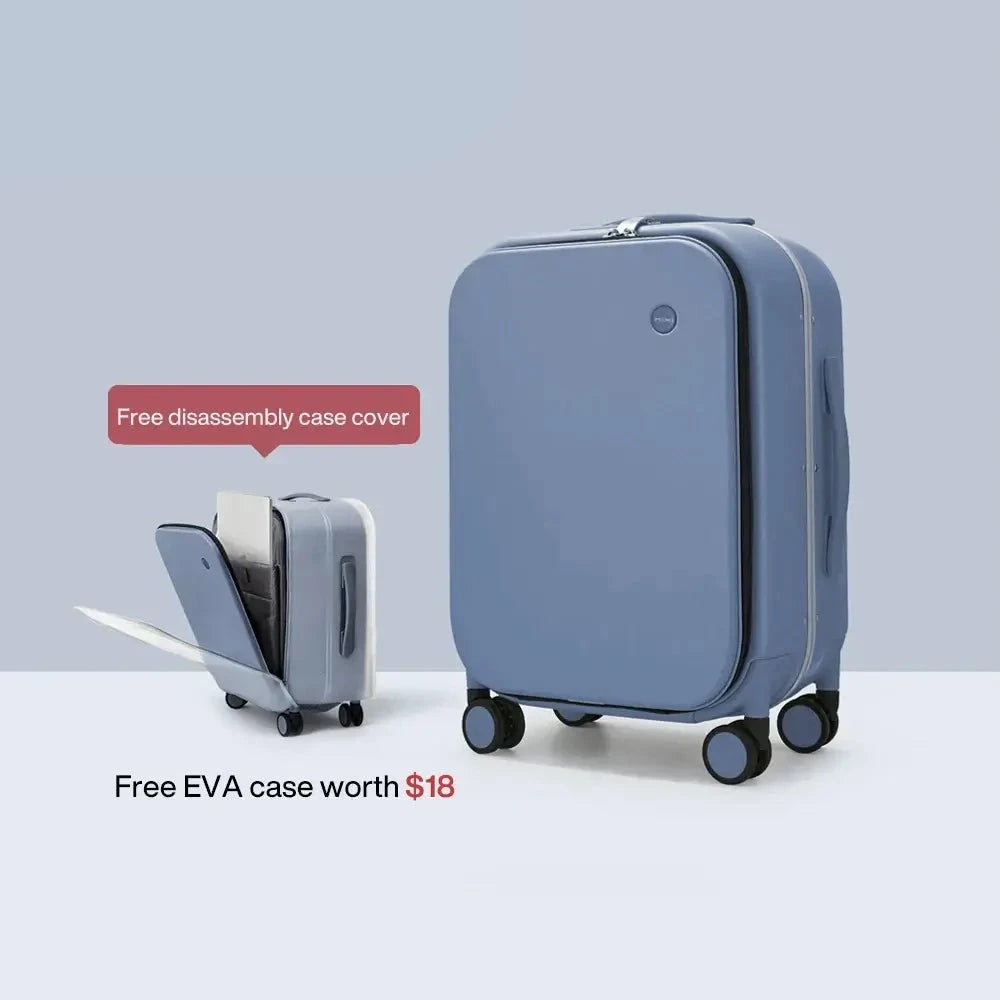 MIXI Brand Luxury Design Carry On Suitcase TSA Lock 18, 20, 24 Inch Blue 20 inch