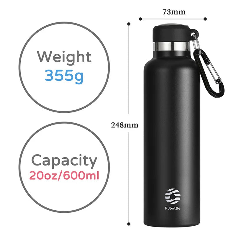 FEIJIAN Thermos Portable Water Bottle Stainless Steel 500ML/600ML