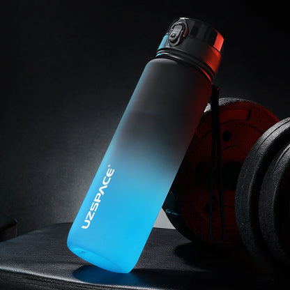 New 350-1000ml Sports Water Bottle BPA Free Portable Black and Blue
