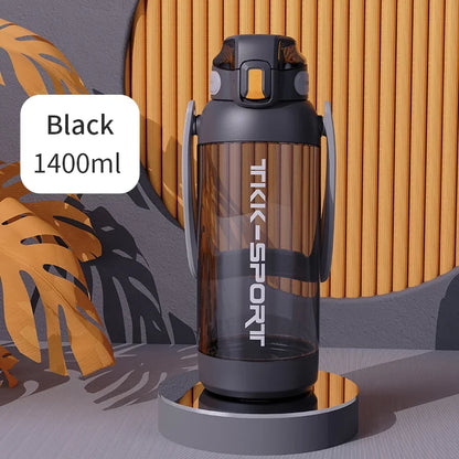 TKK Sports Water Bottle Tritan material Large Capacity Cup BPA-Free Black 1400ml 900ml 1400ml