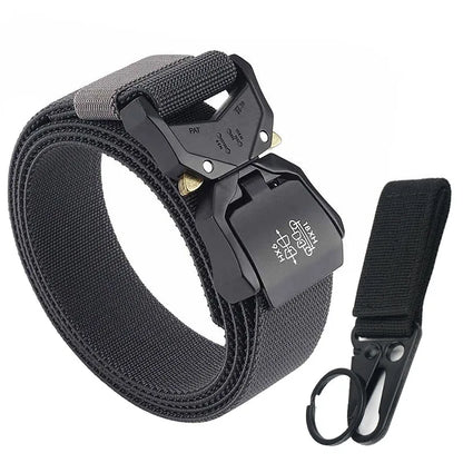 VATLTY 140cm Elastic Belt For Men Strong Nylon Tactical Belt Dark gray set 1