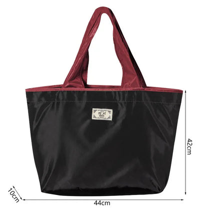 Large Capacity Reusable Shopping Bag Black-Large