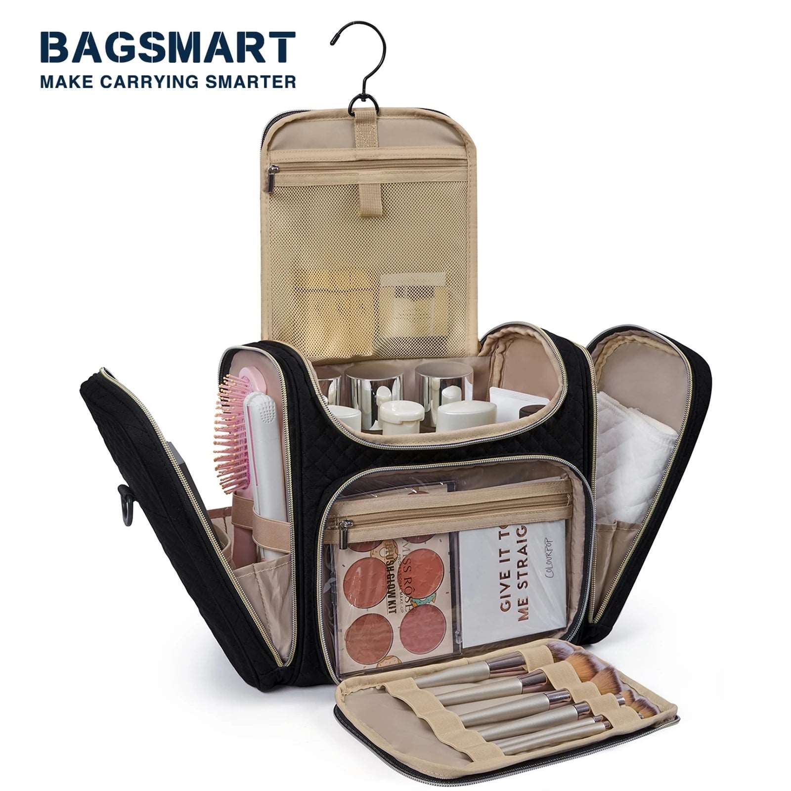 BAGSMART Makeup Bag / Toiletry Cosmetic Bag Travel Organizer Essentials