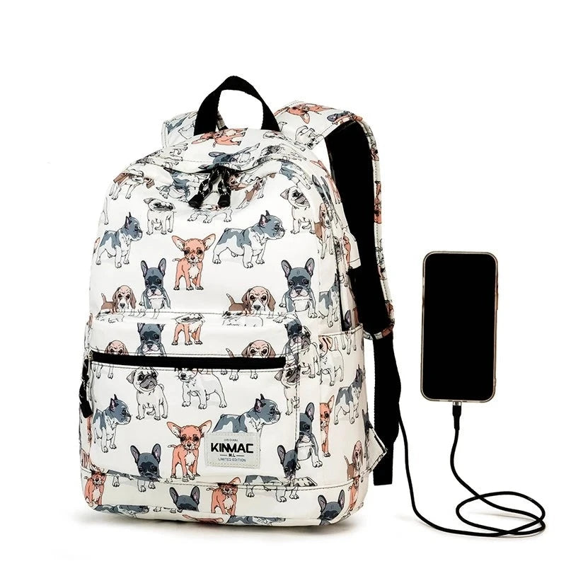 Kinmac Brand Backpack Laptop Bag 14,15.6 Inch, Case For Macbook, School Backpack Cartoon Dog 04 15-16 inch