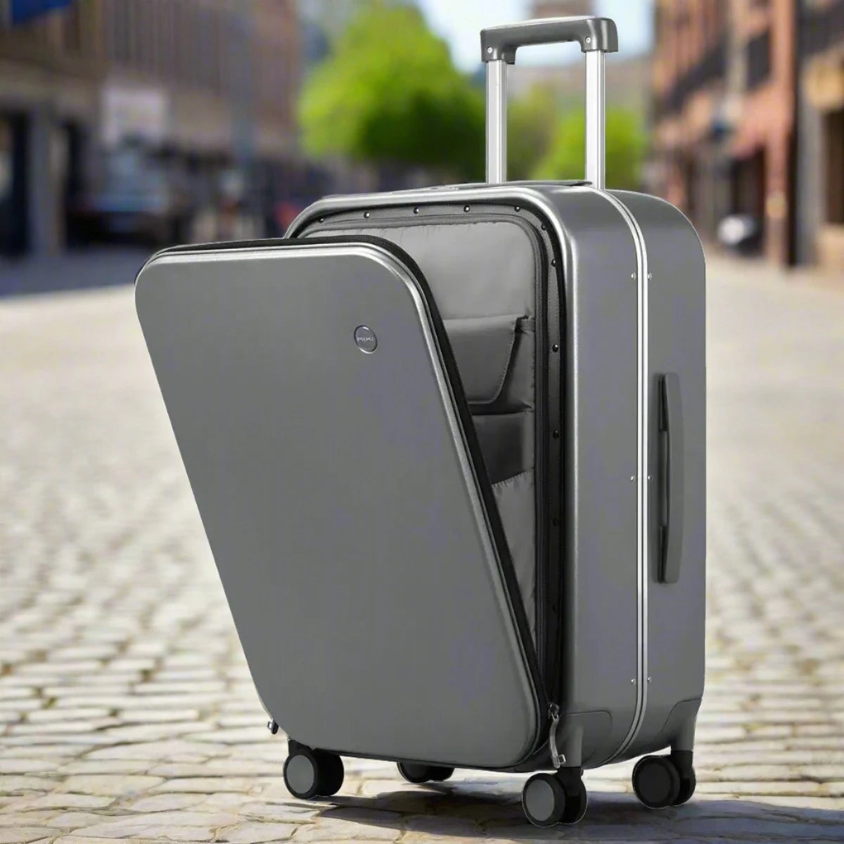 MIXI Brand Luxury Design Carry On Suitcase TSA Lock 18, 20, 24 Inch Gray 24 inch