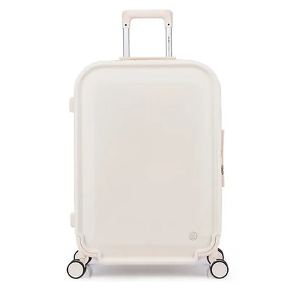 OIWAS Rolling Luggage Suitcase Travel Trolley Case Men Mute Spinner Wheels Rolling Baggage TSA Lock Carry On Boarding Cabin Milky white