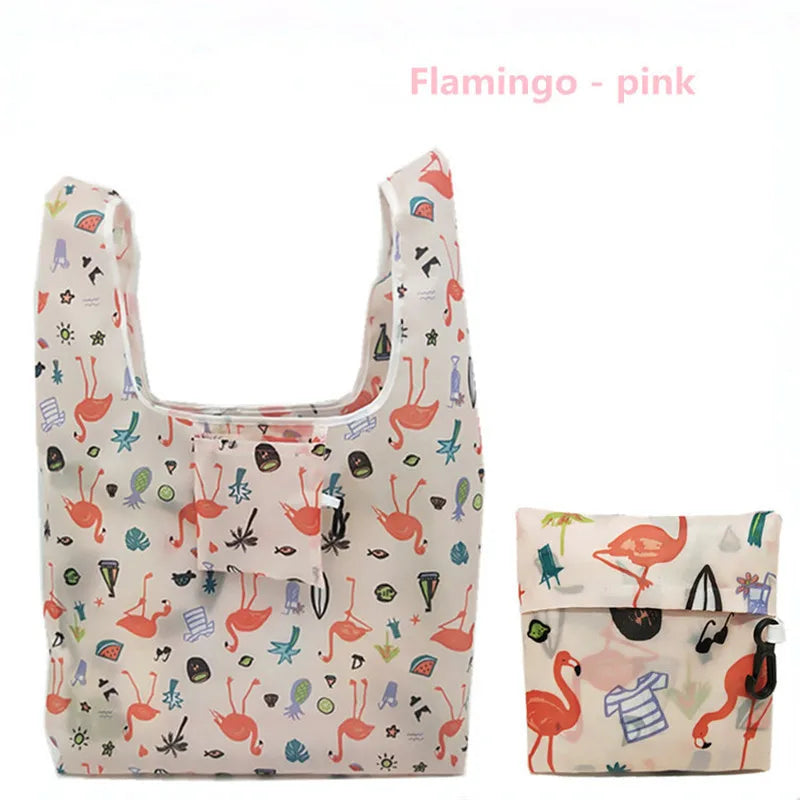 New Magic style Nylon Large Tote Reusable Flamingo-1