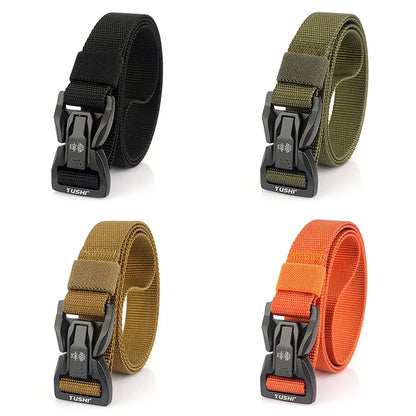 VATLTY 2.5cm Thin Tactical Belt Soft Real Nylon QR Metal Buckle