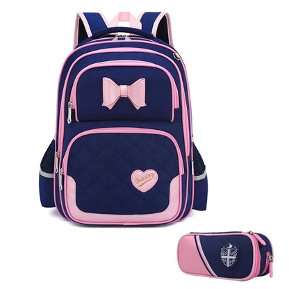 Bikab School Bags for Girls Kawaii Backpack 2PCBLUE L