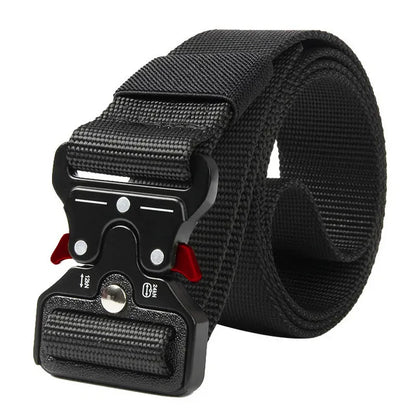 Men's Tactical Multi Function High Quality Marine Corps Canvas Belt Red Black 125cm