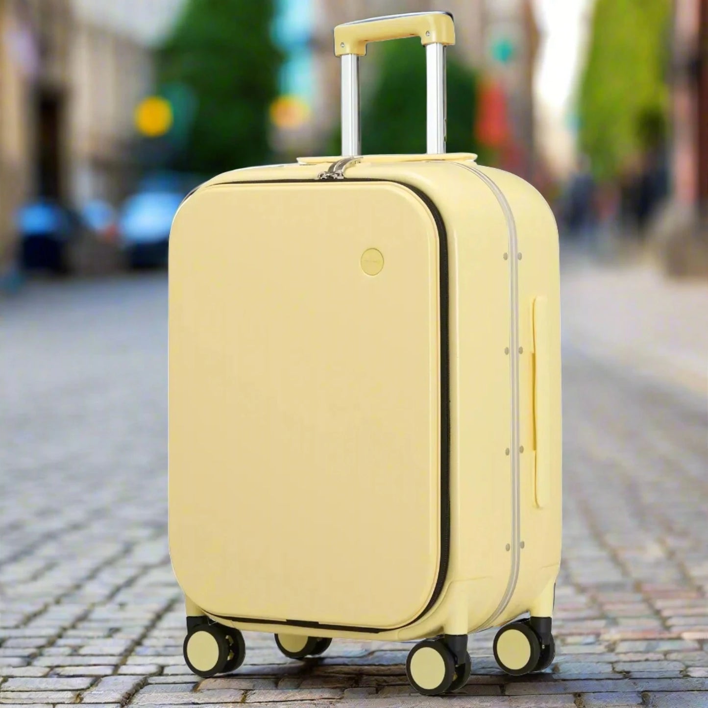 MIXI Brand Luxury Design Carry On Suitcase TSA Lock 18, 20, 24 Inch Yellow24 inch