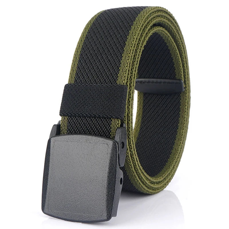 VATLTY Metal Free Elastic Belt Strong Engineering Plastic Quick Release Nylon Buckle Black green