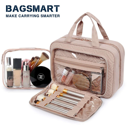 BAGSMART Women's Travel Cosmetic Bag for Makeup