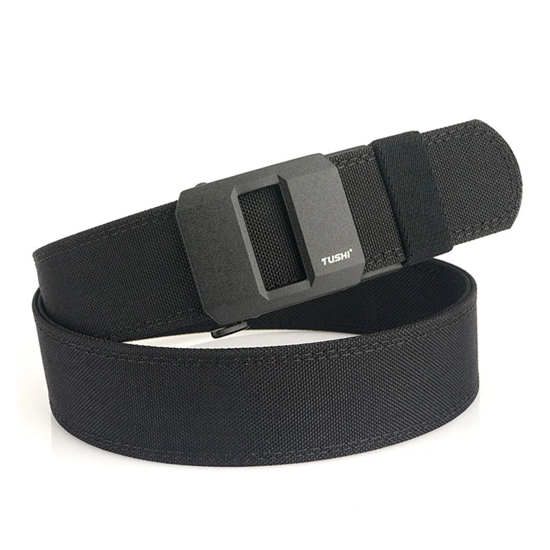 VATLTY 2024 Stiff Tactical Belt for Men Metal Automatic Buckle Black 120cm