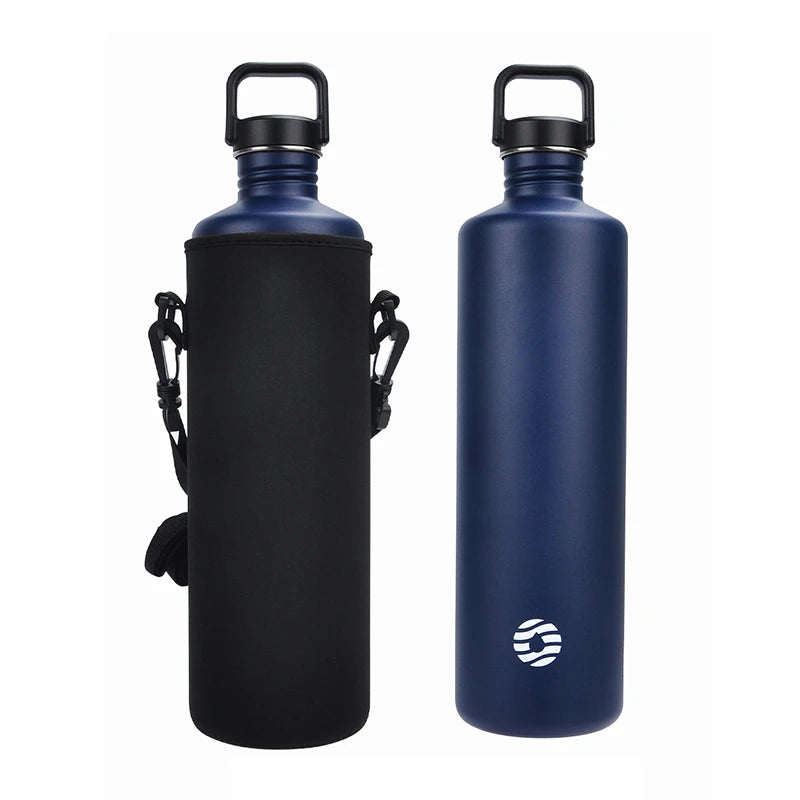 FEIJIAN Stainless Steel Water Bottle Portable BPA Free With Bottle Bag 2L Police Blue 2000L