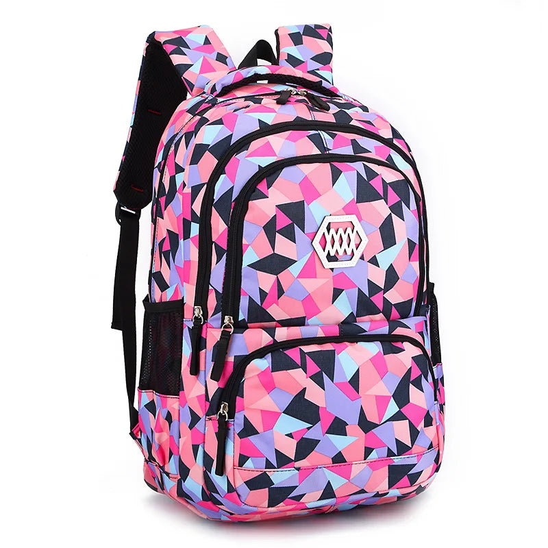School Backpack Set Waterproof Nylon Black 1 Piece