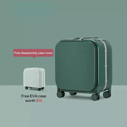 MIXI Brand Luxury Design Carry On Suitcase TSA Lock 18, 20, 24 Inch Blackish Green 18