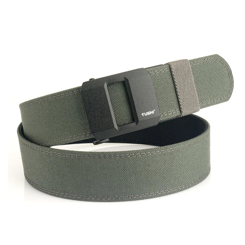 VATLTY 2024 Stiff Tactical Belt for Men Metal Automatic Buckle Gray 120cm