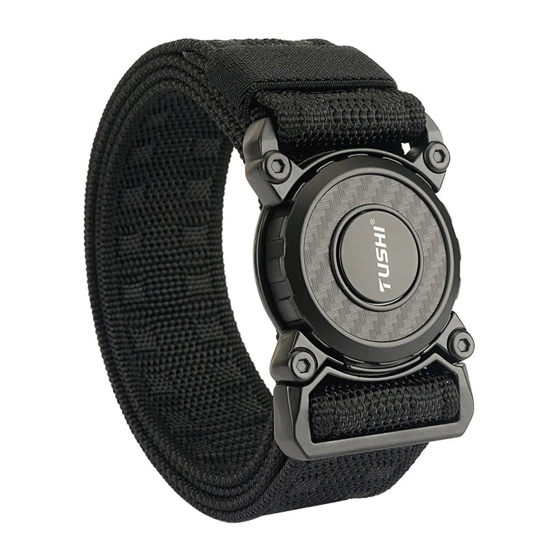 VATLTY New Military Tactical Belt Alloy Swivel Buckle Black 125cm