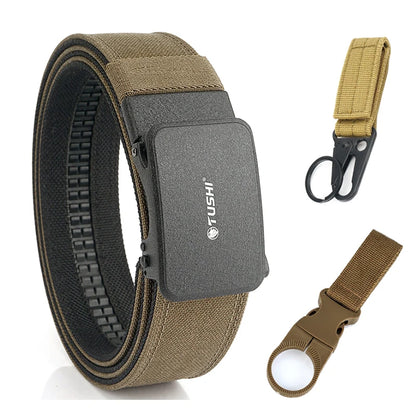 VATLTY Official Genuine Men's Military Tactical Belt 1100D Thick Nylon Dark brown set A 120cm