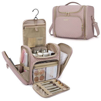 BAGSMART Makeup Bag / Toiletry Cosmetic Bag Travel Organizer Essentials Pink