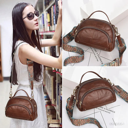 Genuine Leather Shoulder Women's Handbag Crossbody Messenger Shell Bag