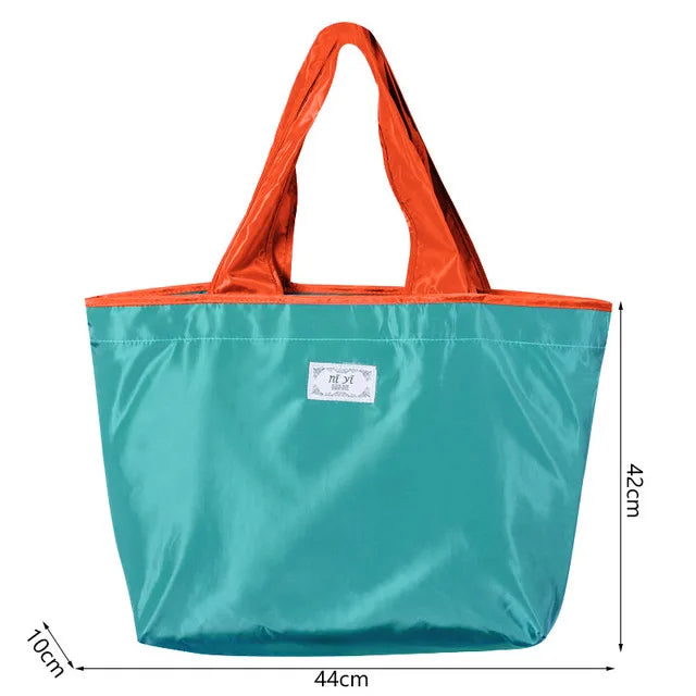 Large Capacity Reusable Shopping Bag Lake Blue-Large