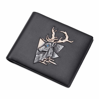 BISON DENIM 100% Genuine Leather Wallet Vintage Designer Card Holder N4535 Black