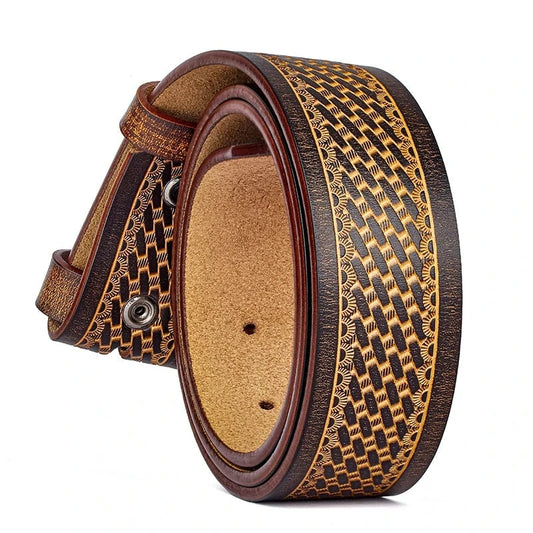 Genuine Leather Belt Body for Men Without Buckle, Western Cowboy DS052-1ZM