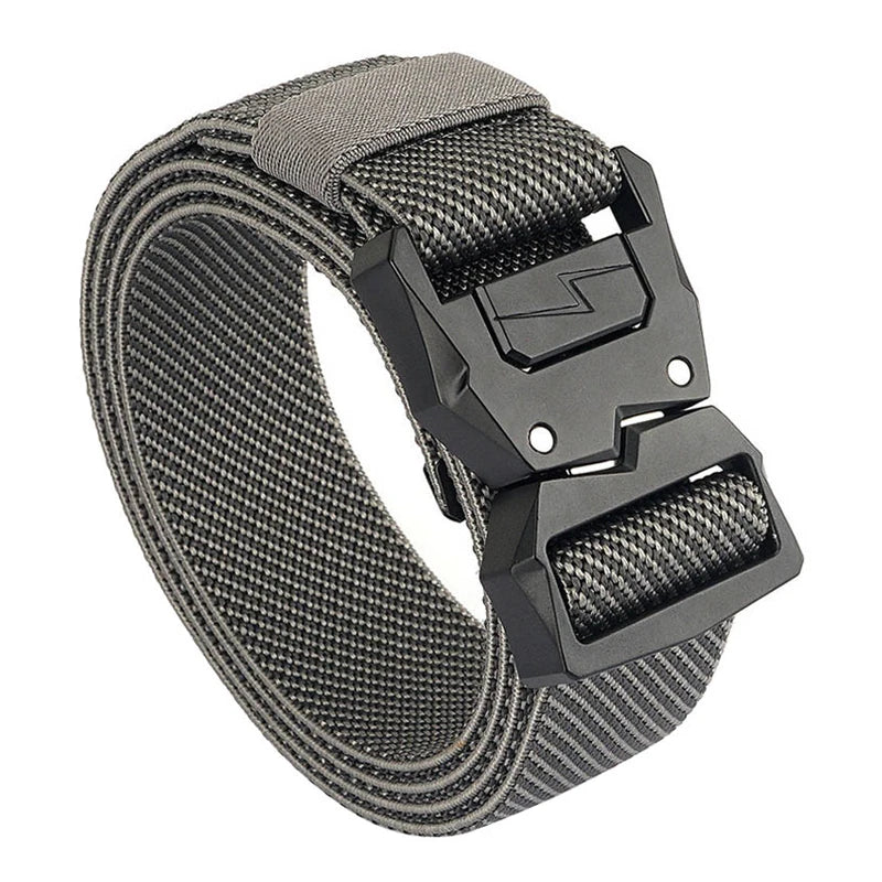 VATLTY 110cm-140cm Men's Elastic Belt Quick Release Alloy Buckle Twill gray