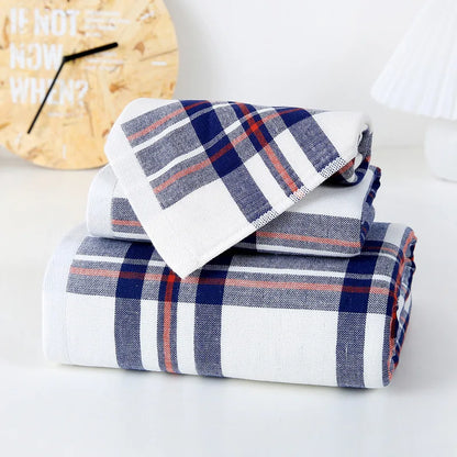 Cusack Japanese Stripe Children Women Men Pure Cotton Hand Face Bath Towel Set 3pcs for Bathroom Free Shipping 70*140 34*76 16