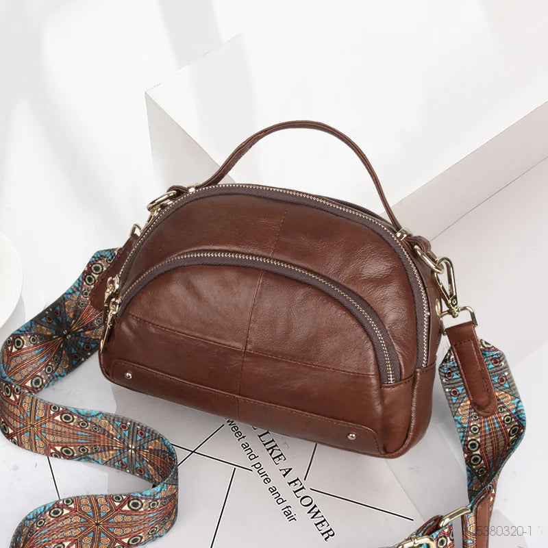 Genuine Leather Shoulder Women's Handbag Crossbody Messenger Shell Bag